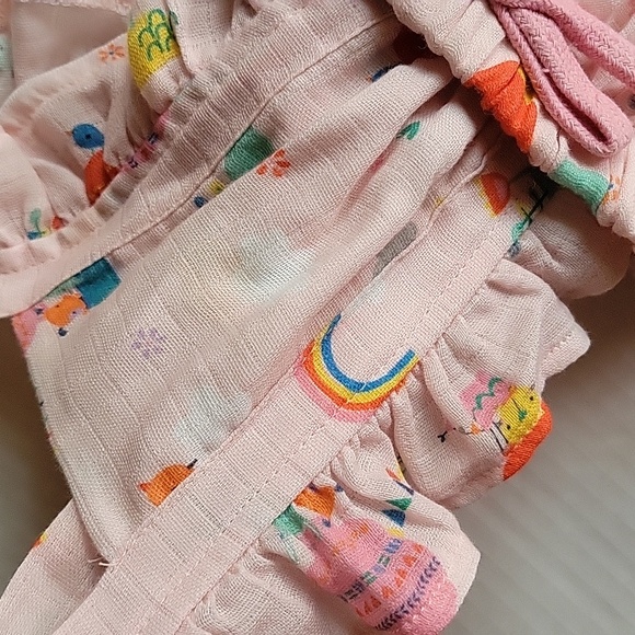 Viverano Organic Comfort Ruffle & Tie Back Romper (Organic Muslin) - Picture 5 of 9